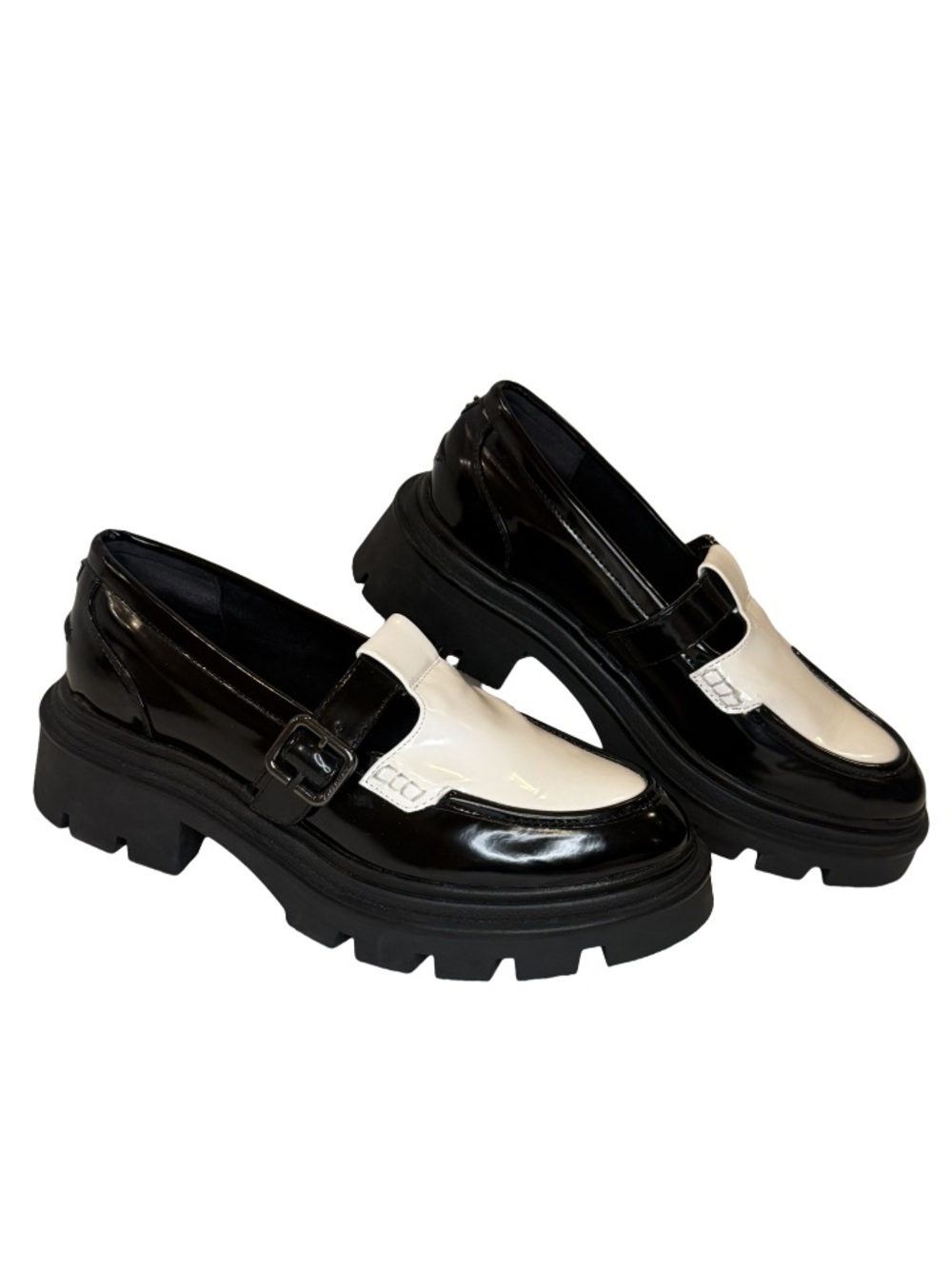 Circus NY Sam Edelman Payson Mary Jane Lug Sole Loafer Size 9 Black & White